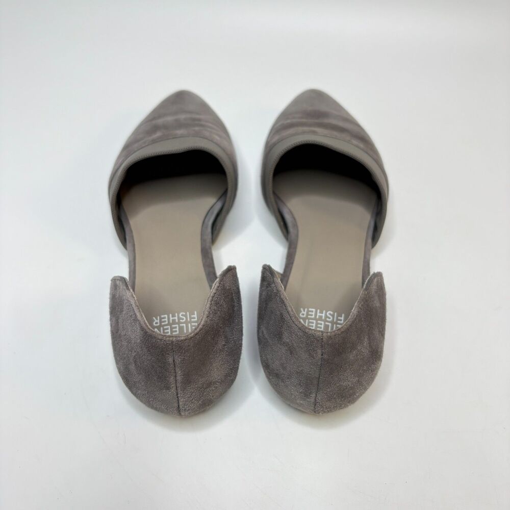 EILEEN FISHER Hilly Gray Suede Dressy Flats Womens Size 6.5 - Picture 4 of 7